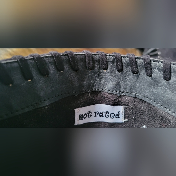 *SOLD* Not Rated' 16" Blk Faux Suede Layered fringed boot with a zip closure 7.5 - Picture 12 of 13